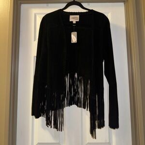 NWT 100% Leather fringe jacket